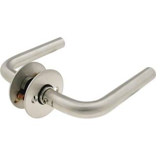 Ruko dørgreb 8616-121 L-form Ø16 børstet stål m/rosetter 954002
