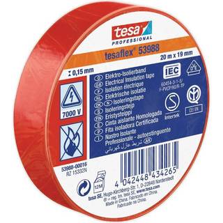 Tesa Isoleringstape vde/iec pvc 20mx19mm rød