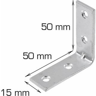 Vinkelbeslag 50 x 50 x 15 mm - 2 stk.