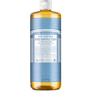 Dr. Bronner's Pure Castile Liquid Soap Baby-Mild Unscented For Body, Hands & More - 945 ml
