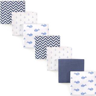 Hudson baby unisex baby bomuld flanel, der modtager t?pper bundt bl? hval en st?rrelse