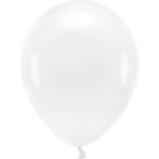 10 stk. Økologiske hvide balloner 12" - Biologisk nedbrydelig festdekoration