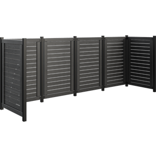 PLUS Lund renovationsskjul, sort/nåletræ, 124 x 85 x 325 cm