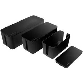 LogiLink Kabelbox-Set 3 Größen schwarz
