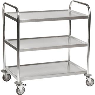 Rustfrit Rullebord, 3 hylder, 910x590x940mm