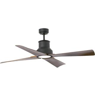Winche M loftventilator, LED-lampe IP44 sort