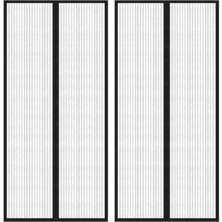 insektnet til dør 2 stk. med magneter 220x110 cm sort