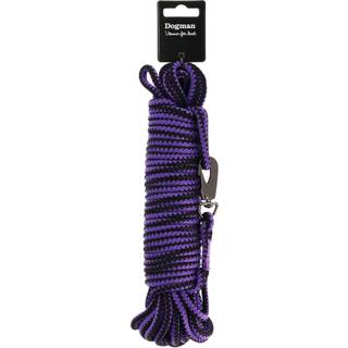 Dogman Iris flettet sporline med karabinhage Lilla 6,5mm 15m