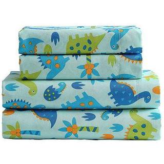 Kute Kids Super Soft Sheet Set - Baby Dinosaurs - b?rstet mikrofiber til ekstra komfort (Twin)
