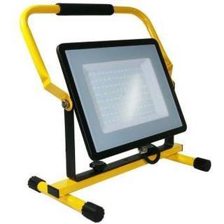 V-Tac 100W LED projektør med justerbar stander - Samsung LED chip, arbejdslampe, udendørs - Dæmpbar : Ikke dæmpbar, Farve på hus : Sort, Kulør : Neutral