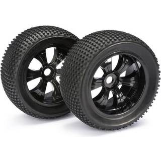 Absima 1:8 Truggy Komplette hjul Dirty 6 eger Sort 2