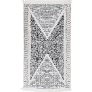 Gulvtæppe Bomuld Sort Og Grå - 120 x 180 cm