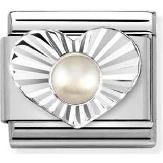 Nomination Silver White Pearl Heart Charm