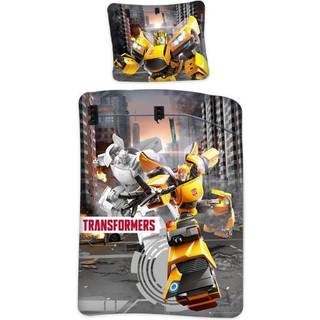 Tranformers sengetøj 140x200 cm - Bumblebee og Jazz - Dynebetræk med 2 i 1 design - 100% bomulds sengesæt