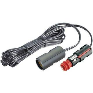 Cigarettænderstik &amp; stikprop Pro Car Extension Cable With Connector, rund, Ø21 mm, 12 / 24 V, 8 A, sort