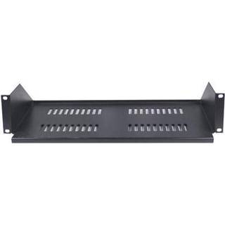 Deltaco 19" fast hylde 2U 267mm dyb ma