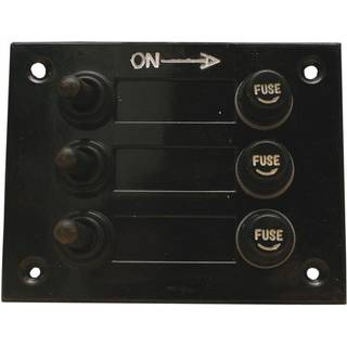 Strømafbryderpanel / sikringspanel, 12 V, 10 A, 3 afbrydere