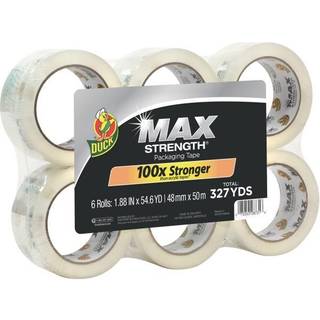 Duck Max Strength Clear Packaging Tape 6 ruller 327,6 yards maksimal styrke tunge pakningstape til forsendelse og bev?gende st?rke pakningstape g