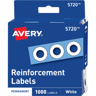 Avery Hole Forstærkninger Hvid 1000/pakke PK - AVE05720
