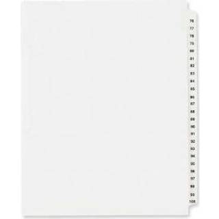 Avery Legal Deliders Standard samlede s?t bogst?rrelsesst?rrelse side faner 76-100 fane s?t (01333)