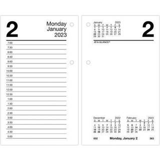 AT-A-GLANCE 2023 Daglig skrivebordskalenderp?fyldning 3-1/2 """" X 6 """" L?s blad (E71750)
