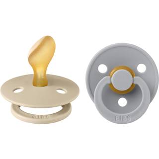 BIBS Anatomisk Colour Sut - 2-Pak - Str. 2 - Naturgummi - Vanilla/Cloud