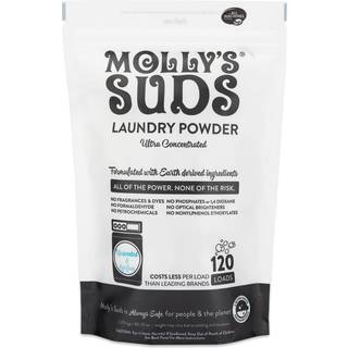 Molly's Suds Duftneutral vaskepulver til vasketøj - Naturlig, jordafledt formel til sart hud, pletfjernende effekt