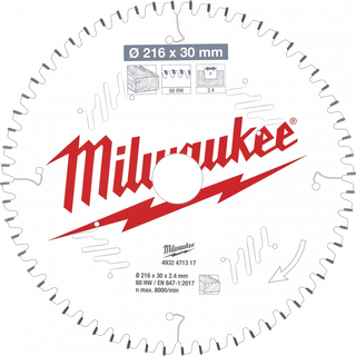 Milwaukee Rundsavklinge til kap- og geringssav 216x30x2,4x60 mm, för trä
