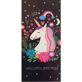 Håndklæde med unicorn motiv - 70x140 cm - Badehåndklæde med enhjørning - 100% Bomuld