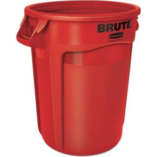 Rund plast beholder 121 Liter - Rød