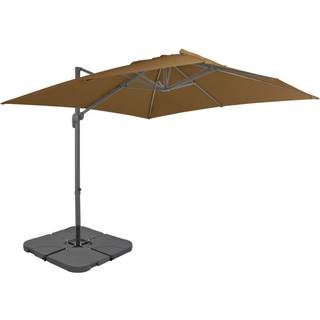 haveparasol m. transportabel fod gråbrun