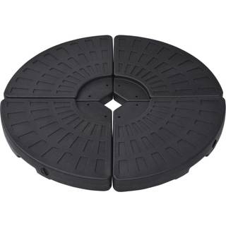 Parasolfod 4 Dele Vifteformet Sort