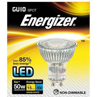 Energizer GU10 LED pære 3.6W (345lm), 3000K, 36°, Full Glass