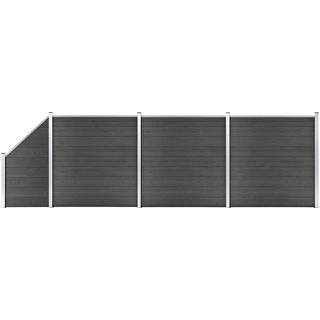 hegnspanelsæt 619x(105-186) cm WPC sort