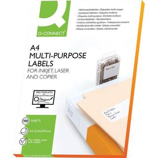 Q-connect multietiketter A4 21,2x38,1mm hvid