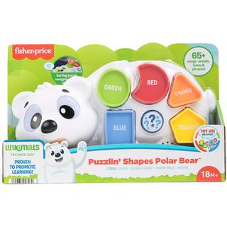 Fisher-Price Linkimals Puzzlin Shapes polarbjørn: Interaktivt form-sorteringspuslespil med lys, musik og 5 former