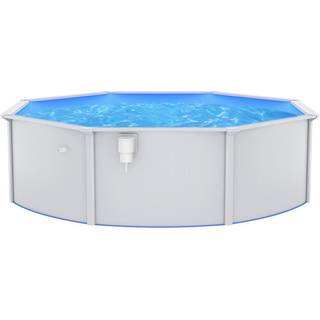 swimmingpool med stålvæg 460x120 cm hvid