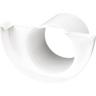 Plastmo endebund med tud, PVC, hvid - nr. 12/Ø90 mm