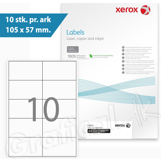 Xerox multi etiket A4 105x57mm, 100 ark