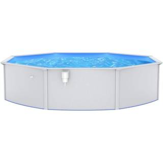 swimmingpool med stålvæg 550x120 cm hvid