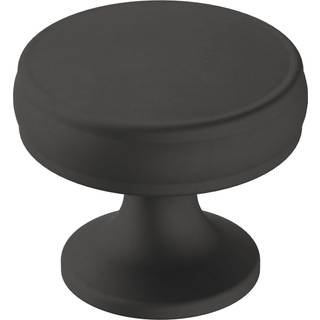 Amerock | Kabinetsknap | Matte sort | 1-1/4 tommer (32 mm) diameter | Ber?mmelse | 1 pakke | Skuffeknap | Skabshardware