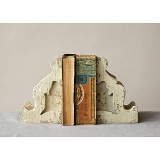 Uhyggelige hvide Corbel -formede bookends (s?t med 2 stykker)
