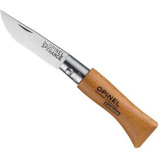 Foldekniv af kulstofstål, træskaft - Opinel - 3,5 cm