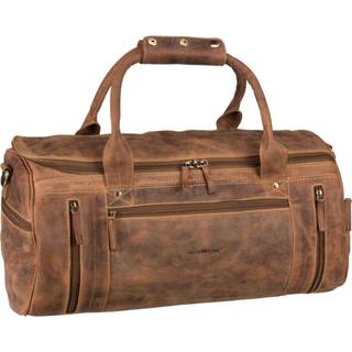 Greenburry Reisetasche Leder kleiner Weekender 50x24cm "Vintage" antikbraun , Sporttasche für Damen und Herren, Reiserolle