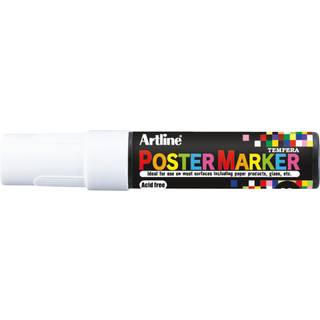Artline Poster Marker med 12mm rund spids hvid