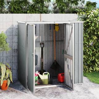 redskabsskur til haven 161x89x161 cm galvaniseret stål grå