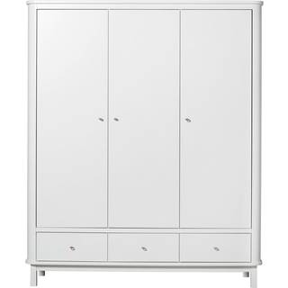 Oliver Furniture Wood klædeskab m 3 døre hvid - højde 204 cm