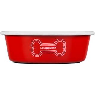 Le creuset emalje p? st?l medium hunde sk?l 4 kopper r?d