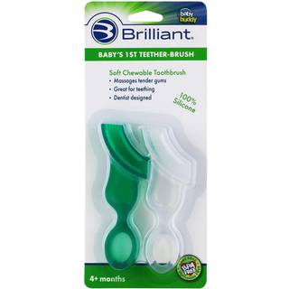 Str?lende babyas 1. tandb?rste - Silikone f?rste tandb?rste til babyer og sm?b?rn 4 m?neder gammel og op ad mundpleje skal have sp?db?rn og sm?ba