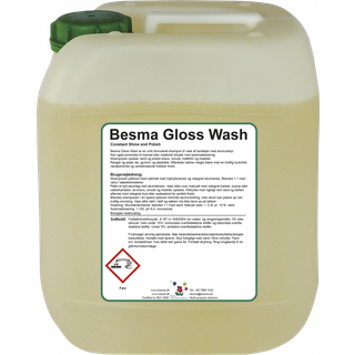 Besma Gloss shampoo 5L efterlader  lakken meget skinnende og vandperlende